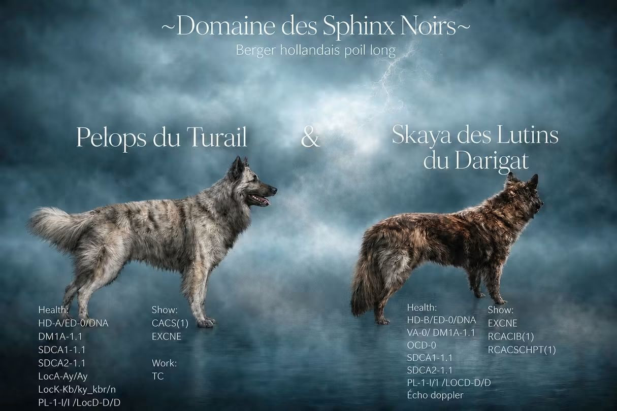 du domaine des Sphinx Noirs - Berger hollandais - Portée née le 05/06/2026